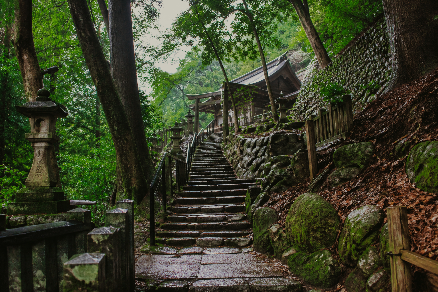 有馬温泉の湯泉神社をイメージした石段の生成ビジュアル